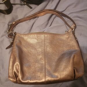 Coach Metallic Leather Shoulder Bag